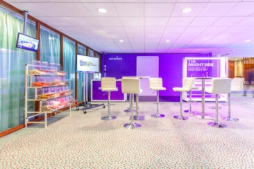 Corporate event photography, booth photography, Accenture booth in Okura Hotel, Amsterdam