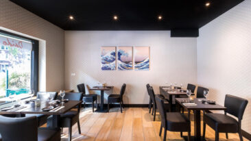 Interior photography, branding photography, restaurant photographer, photo of the interior of a sushi restaurant in Amsterdam
