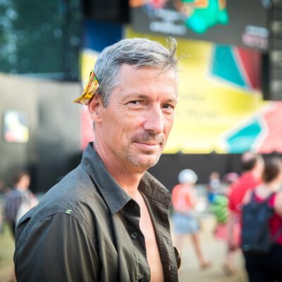 Festival photography, portrait of a festival visitor at Paléo Festival, Nyon, Switzerland