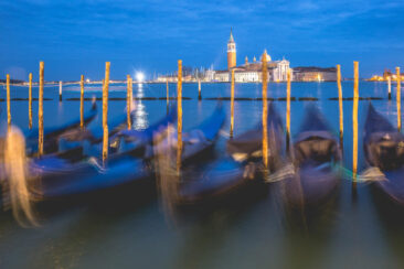 Landscape photography, view of the touristic Laguna of Venice in front of Saint Marc Square, Venice, Italy, photo taken for illustration on website, brochure and social media