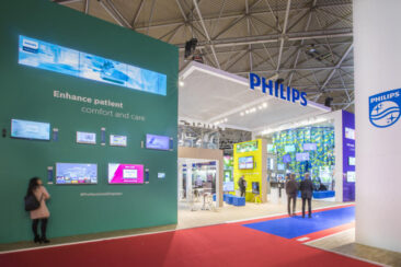 Corporate event photography, booth photography, Philips booth at ISE trade show, RAI, Amsterdam