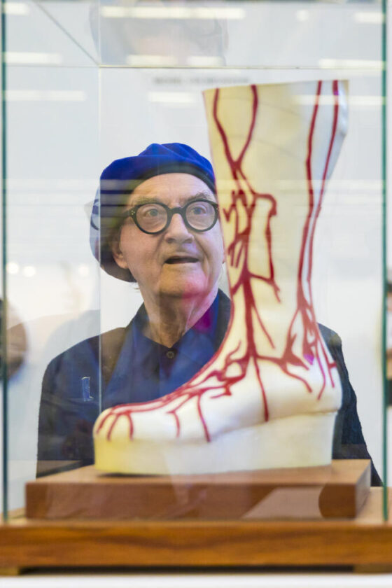 Cultural event photography, a man is looking at an artwork during Kunst Rai exhibition for WOW in Amsterdam