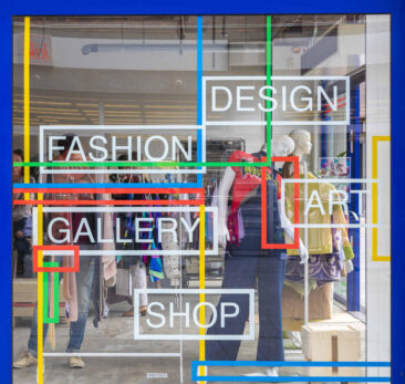 Interior photography, branding photography, lifestyle marketing photography, windows of a trendy pop-up store in Amsterdam