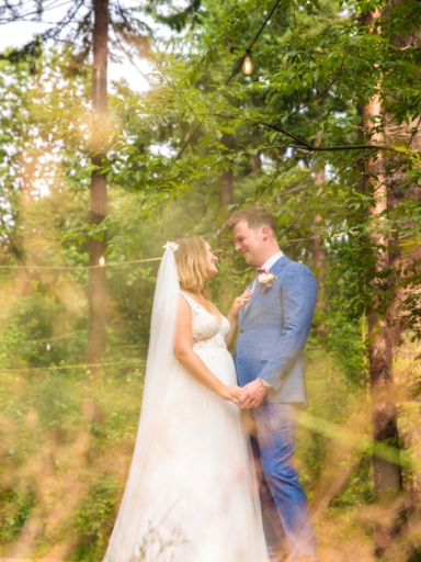 Wedding photography, couple photo of a bride and a groom in the forest, Feel Good Tent Event, Lage Vuursche