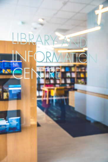 Interior photography, branding photography, real estate photography, interior photo of a library and information centre in a taxing company in Amsterdam