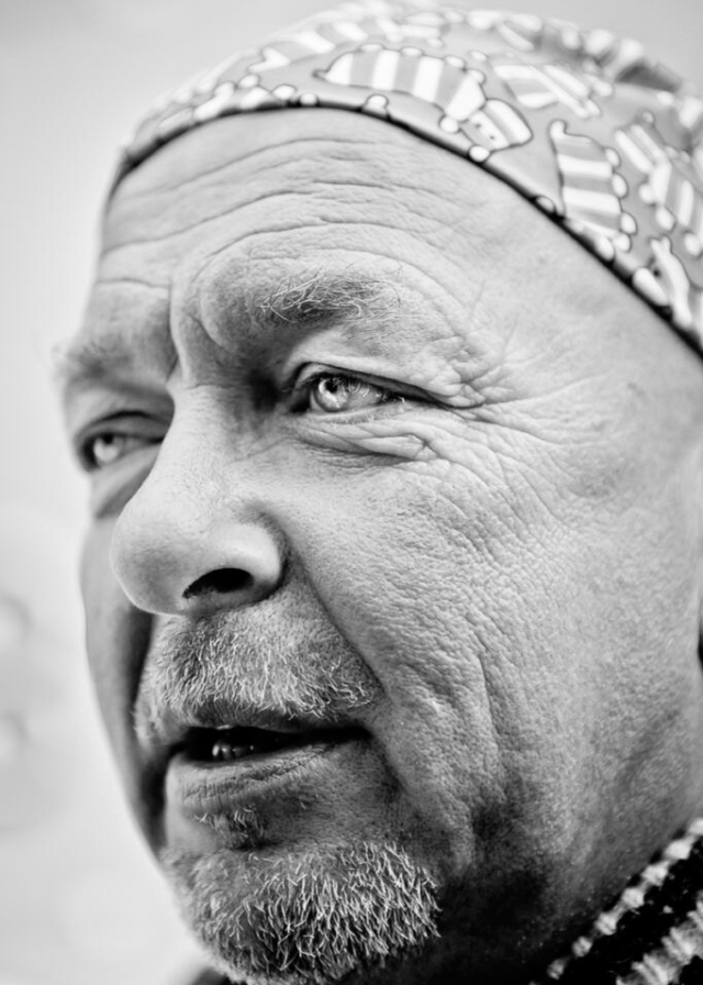 Black and white portrait headshot of a man in Norway