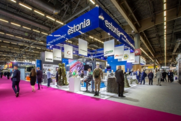 Corporate event photography, fair photographer, conference photography, booth photography, The Estonia booth at the Eurosatory trade show in Villepinte, Paris, France